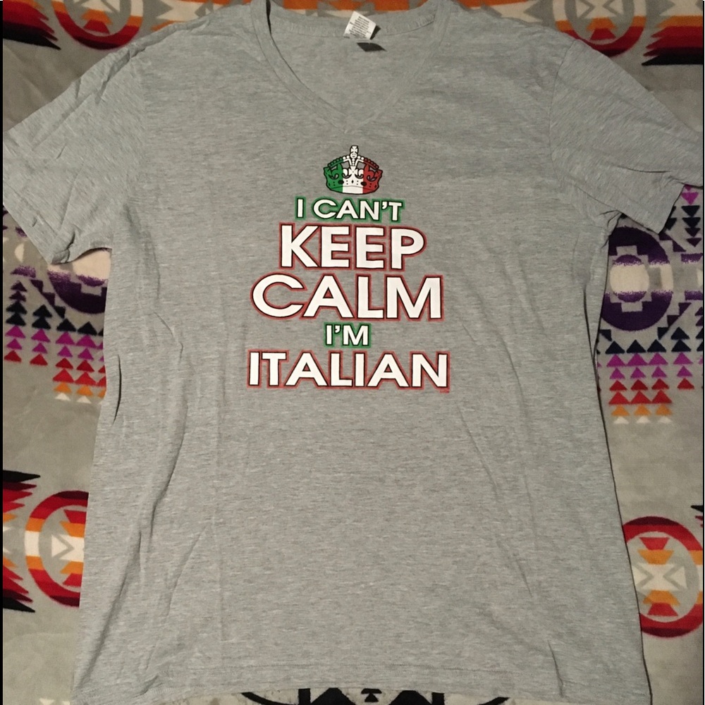 Keep Calm V Neck Shirt Italian